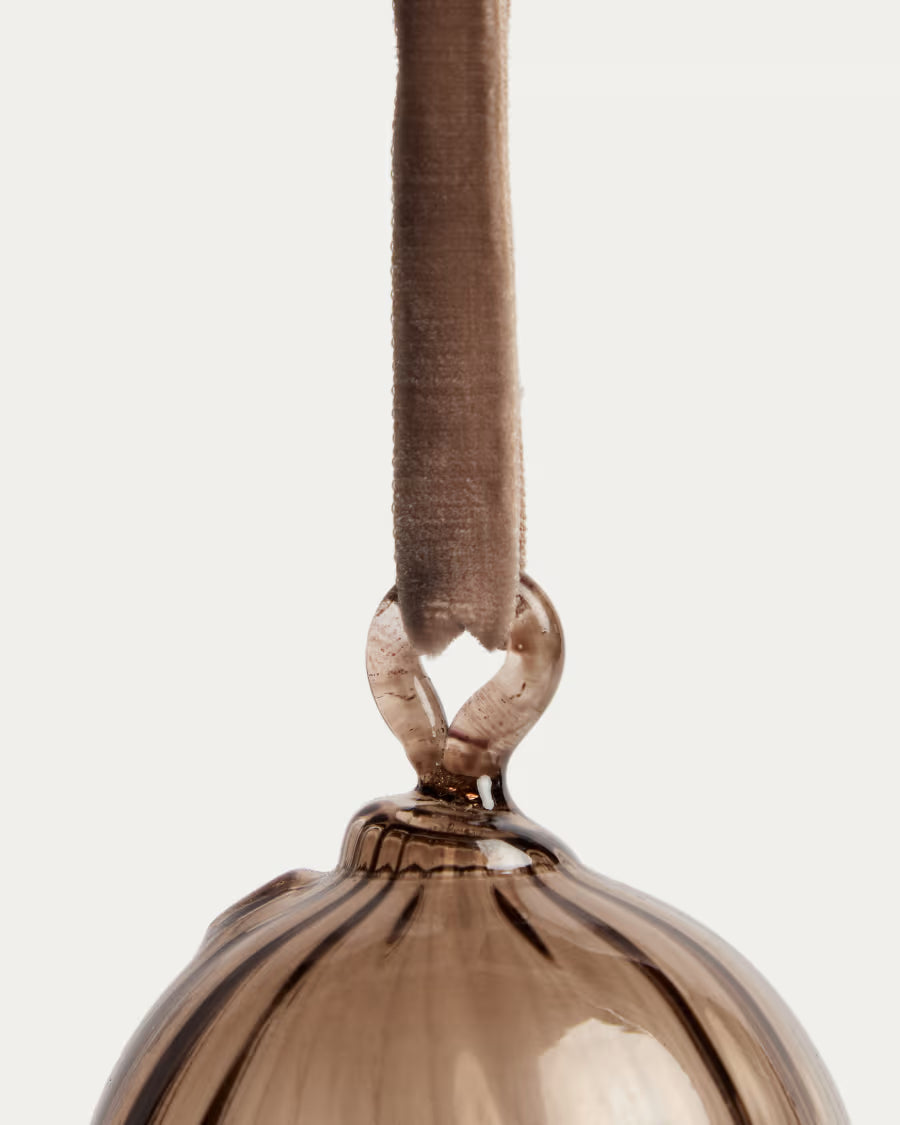 Set Oranel di 4 ornamenti da appendere in vetro riciclato marrone