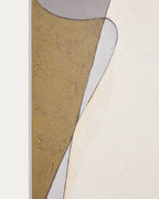 Tela astratta Marvilo grigia e senape 120 x 200 cm