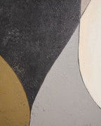 Tela astratta Marvilo grigia e senape 120 x 200 cm