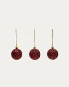 Set Briam da 3 palline decorative grandi rosse