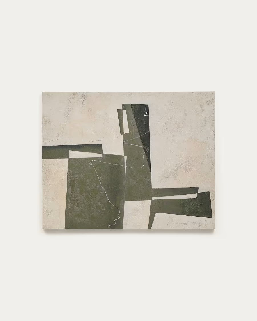 Tela astratta Fida verde 118 x 94 cm