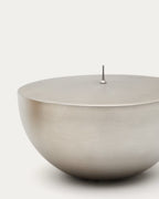 Candelabro grande Quira in acciaio inossidabile argentato