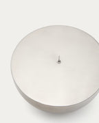 Candelabro grande Quira in acciaio inossidabile argentato