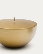 Candelabro grande Quira in acciaio inossidabile dorato