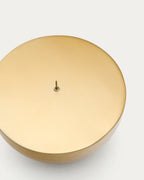 Candelabro grande Quira in acciaio inossidabile dorato