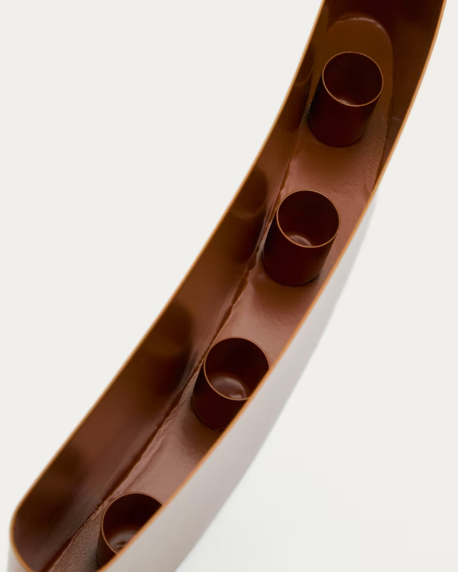 Candelabro in ferro Mistra arancione