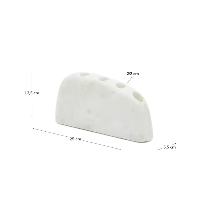 Candelabro grande Signe in marmo bianco 10 cm