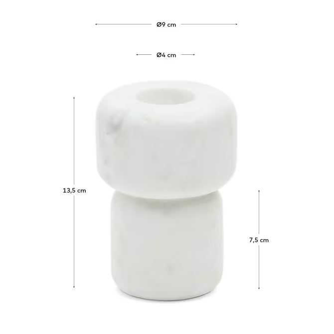 Candelabro piccolo Signe in marmo bianco 12 cm
