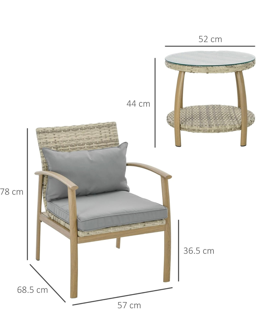 Salottino da esterno in Rattan