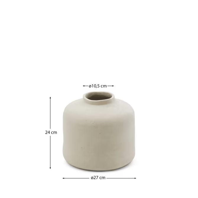 Vaso Serina in cartapesta bianca 27 cm