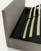 Letto con contenitore Nahiri  160 x 200 grigio