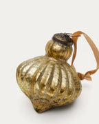 Set di 4 ciondoli in vetro riciclato Raj dorato 8 cm