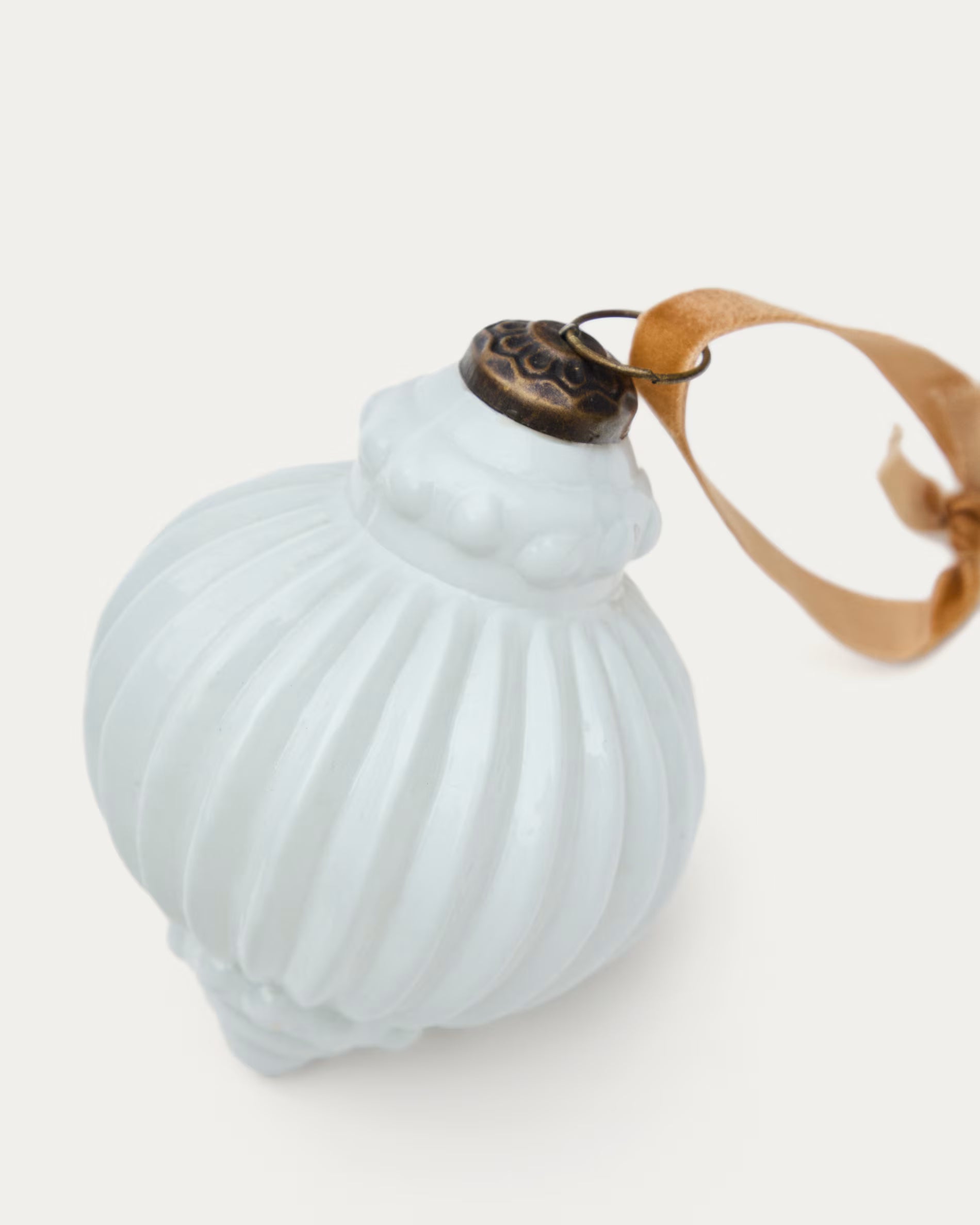 Set di 2 palline di Natale Irlo in vetro riciclato bianco Ø 10 cm