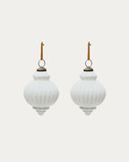 Set di 2 palline di Natale Irlo in vetro riciclato bianco Ø 10 cm