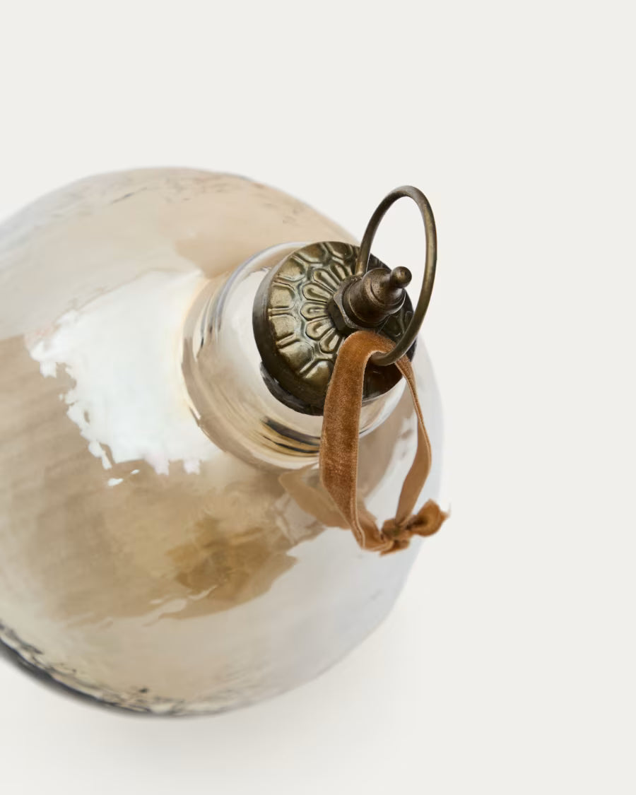 Pallina di Natale Piril in vetro riciclato marrone Ø 15 cm