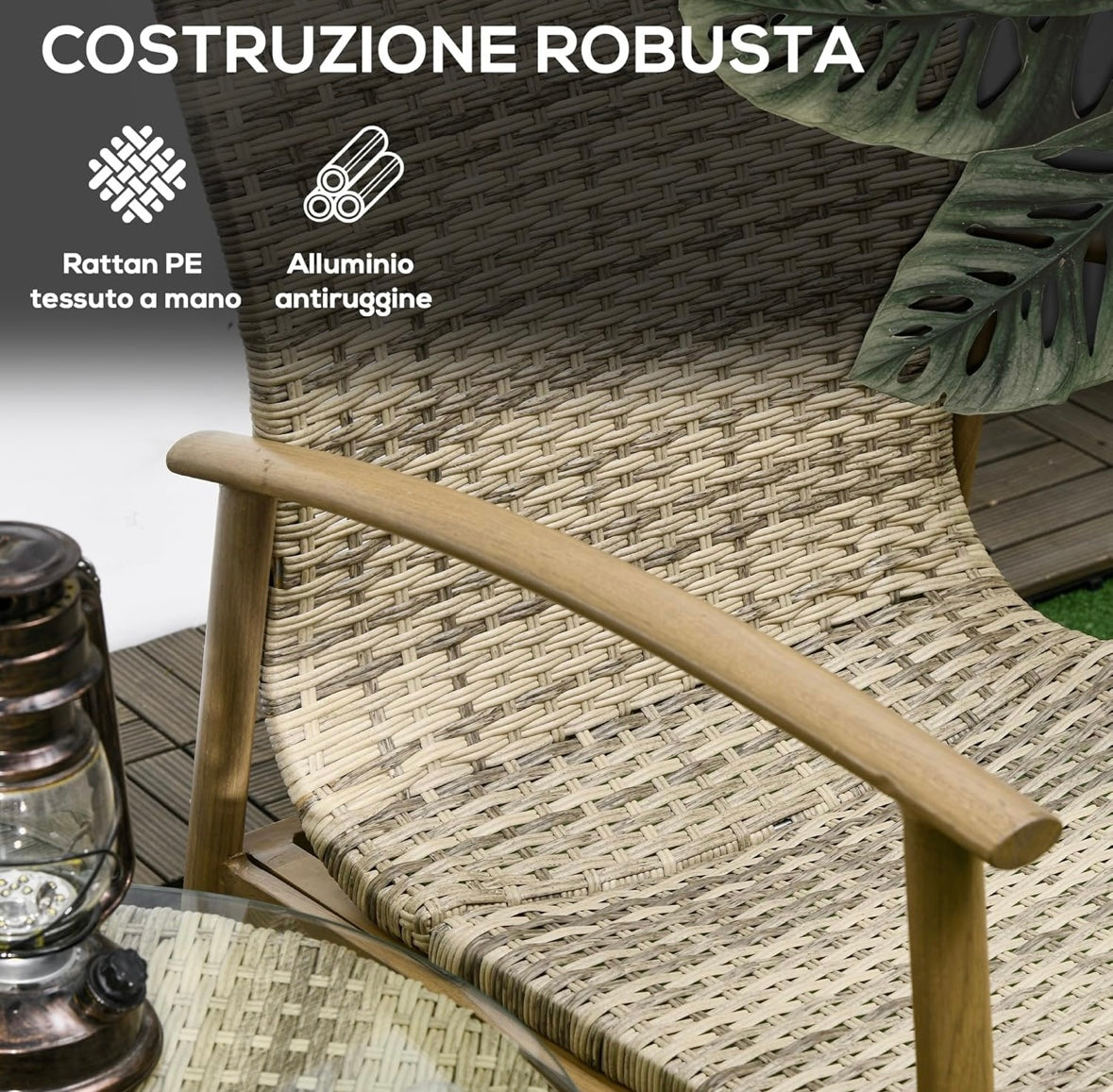 Salottino da esterno in Rattan