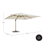 Ombrellone a braccio ORION in alluminio effetto legno, telo beige 4×4