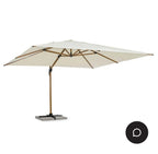 Ombrellone a braccio ORION in alluminio effetto legno, telo beige 4×4