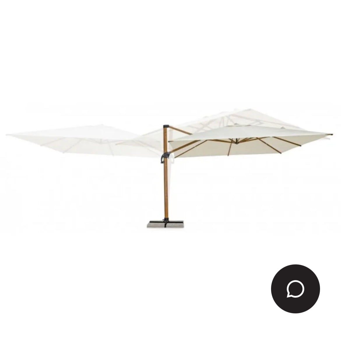 Ombrellone a braccio ORION in alluminio effetto legno, telo beige 4×4