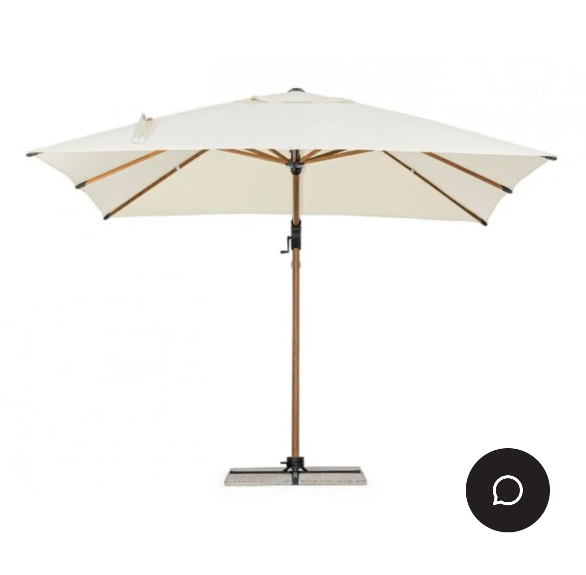 Ombrellone a braccio ORION in alluminio effetto legno, telo beige 4×4