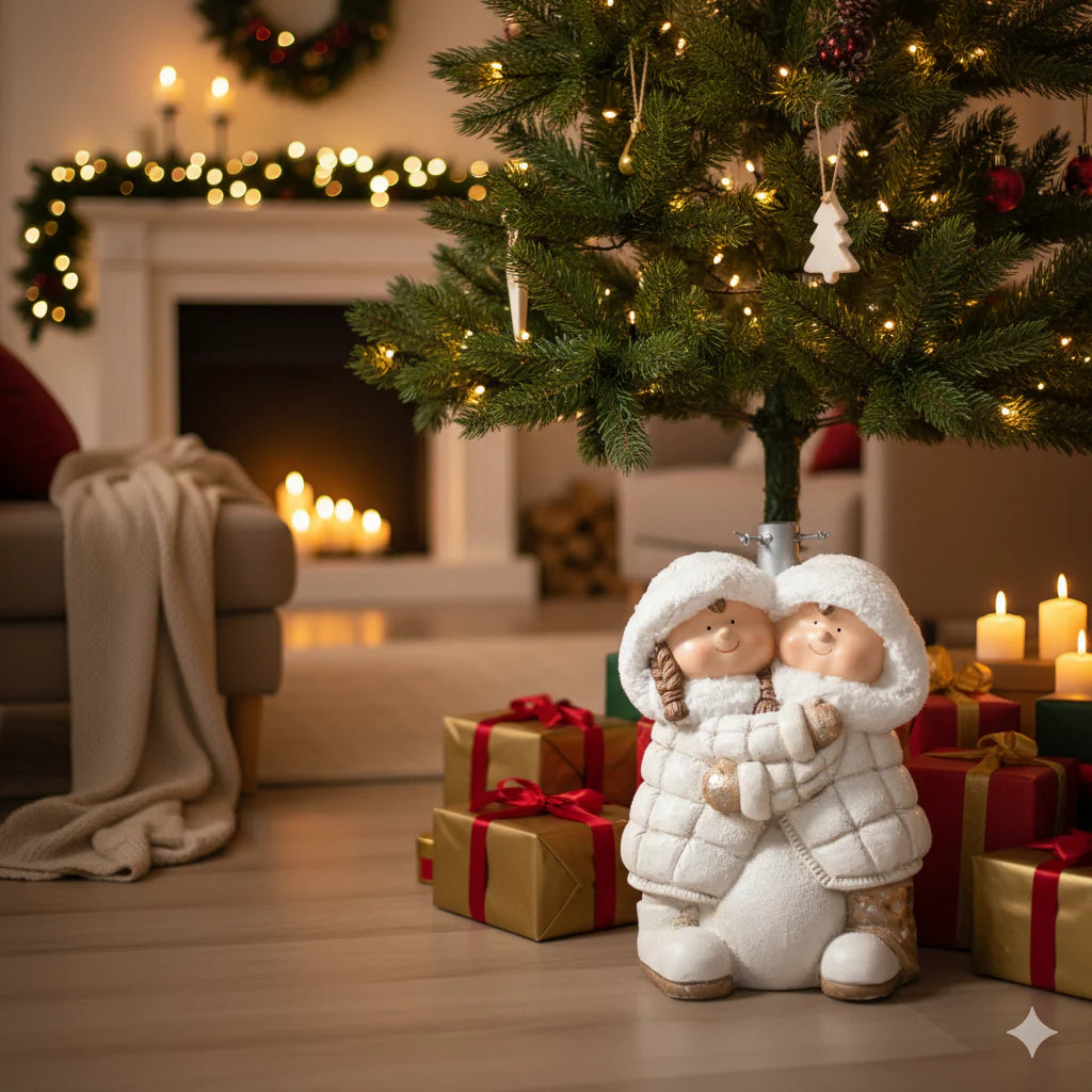 Base albero di natale "TWINS" con supporto in metallo h 42 cm