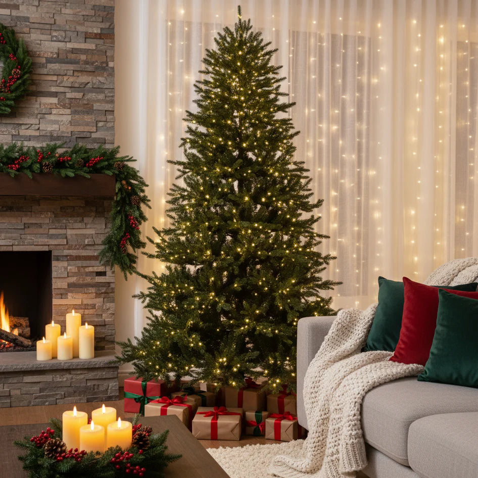 Albero "TESERO" con Led e Tronco Marrone 180 CM