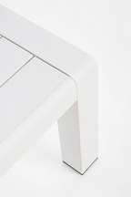 Set salotto KONNOR con 2 divani e 1 tavolino in alluminio bianco