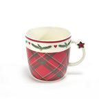 Tazza natalizia in ceramica, colore rosso, da 350 mL, 9 x 6.4 x h 9.1