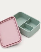 Contenitore Lili in silicone rosa e turchese