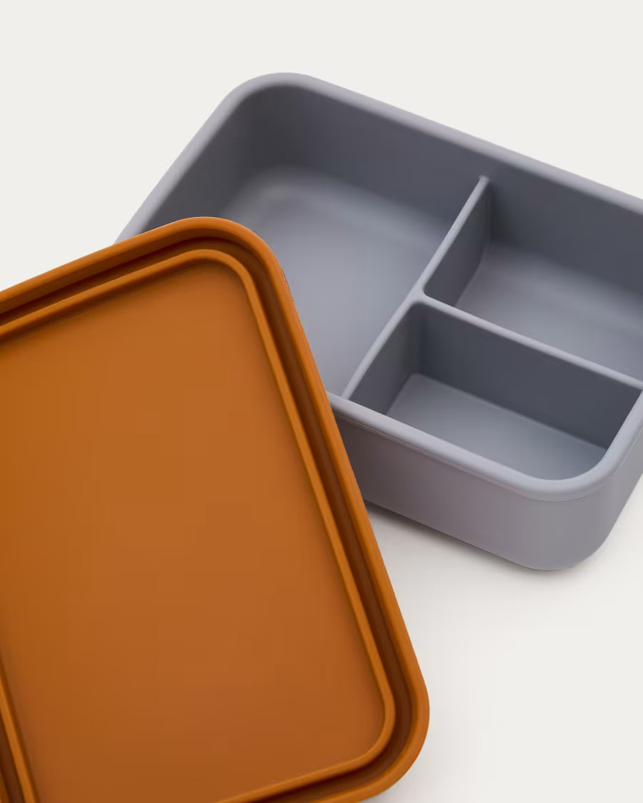 Contenitore Lili in silicone arancione e blu