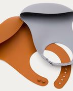 Set Lili 2 bavaglini in silicone arancione e blu