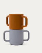 Set Lili 2 tazze in silicone arancione e blu