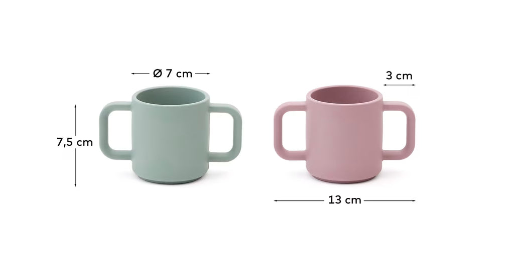 Set Lili 2 tazze in silicone rosa e turchese