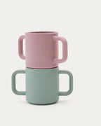 Set Lili 2 tazze in silicone rosa e turchese