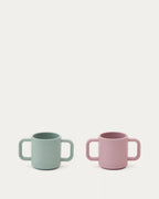 Set Lili 2 tazze in silicone rosa e turchese