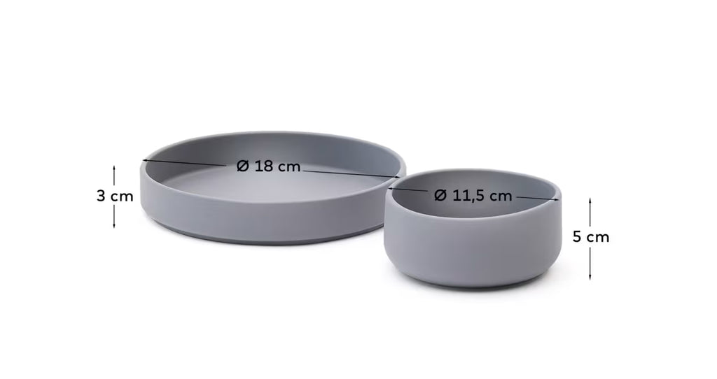 Set Lili piatto e ciotola in silicone blu