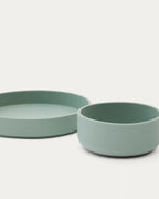 Set Lili piatto e ciotola in silicone turchese
