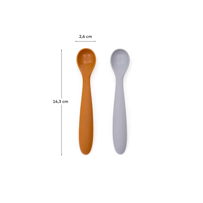 Set Lili 2 cucchiai in silicone arancione e blu