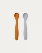 Set Lili 2 cucchiai in silicone arancione e blu