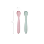 Set Lili 2 cucchiai in silicone rosa e turchese