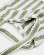 Borsa Nuni in cotone a righe bianche e verdi