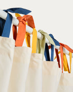 Tenda Zelda 100% cotone bianco e fiocchi multicolori 135 x 270 cm