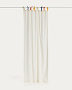 Tenda Zelda 100% cotone bianco e fiocchi multicolori 135 x 270 cm