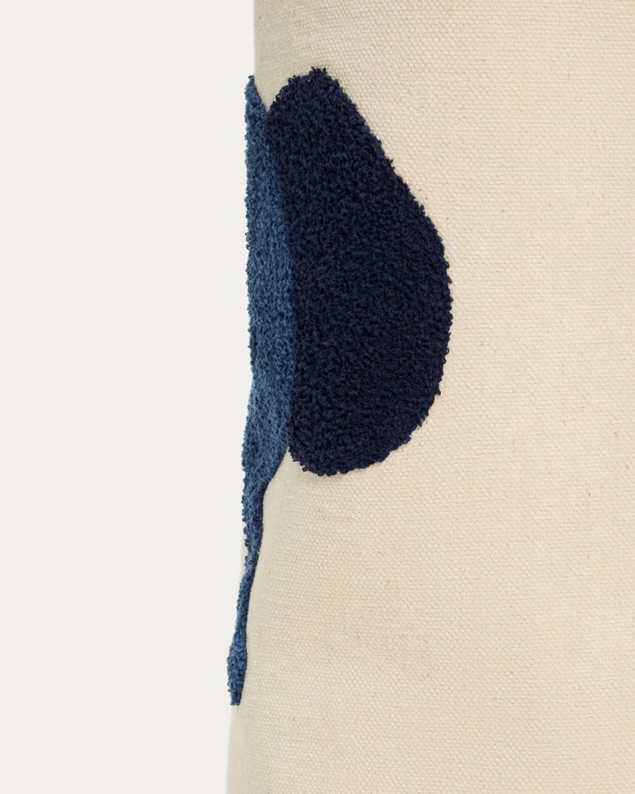 Cesta Tandani in cotone beige con elefante blu 50 cm