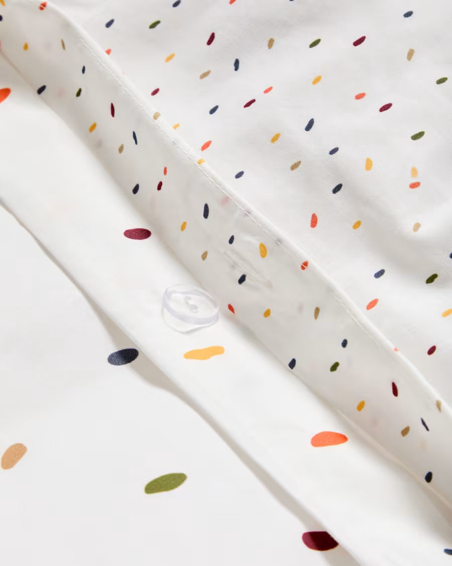 Set Epifania con copripiumino e federa in cotone beige per letto da 70 cm