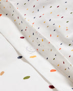 Set Epifania con copripiumino e federa in cotone beige per letto da 70 cm