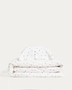 Set Epifania con copripiumino e federa in cotone beige per letto da 70 cm