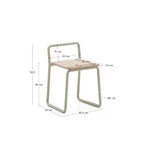 Sedia Tinn in impiallacciatura di frassino e struttura in metallo beige