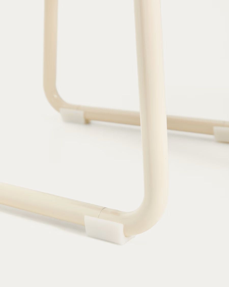 Sedia Tinn in impiallacciatura di frassino e struttura in metallo beige