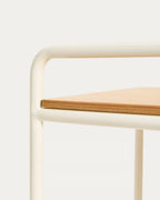 Scrivania Tinn in impiallacciatura di frassino e struttura in metallo beige 82 x 45 cm